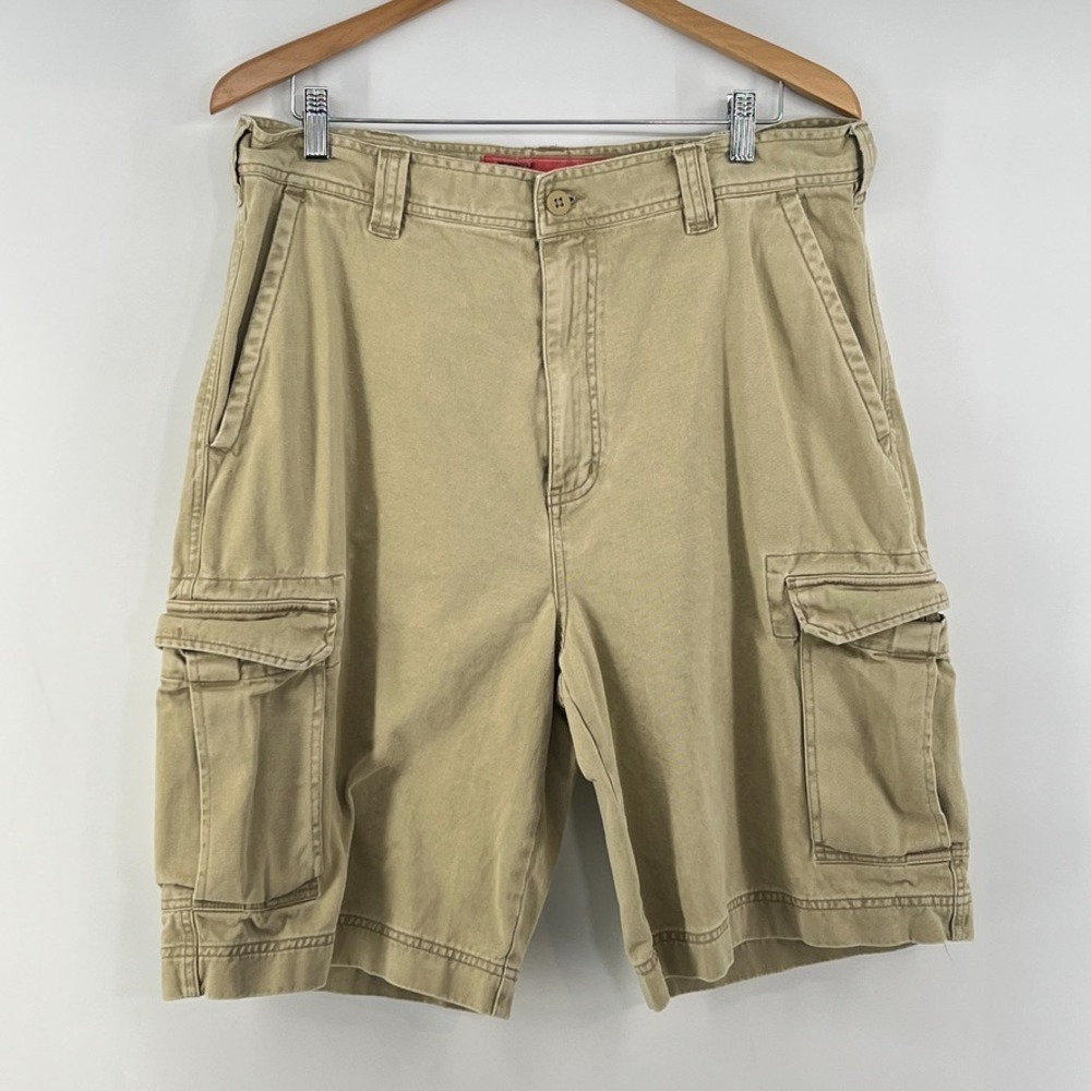 Vintage Mossimo Men's Cargo Shorts 36 Khaki Cotton Heavy Y2K Skater Gorpcore